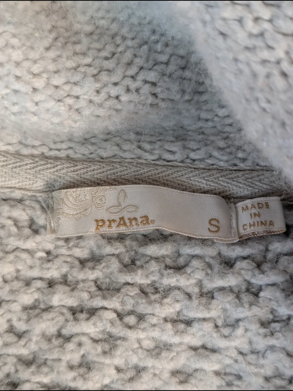 prAna Eslin Cardigan Knit Sweater Women's S Snap Button Pockets  Bone White‎